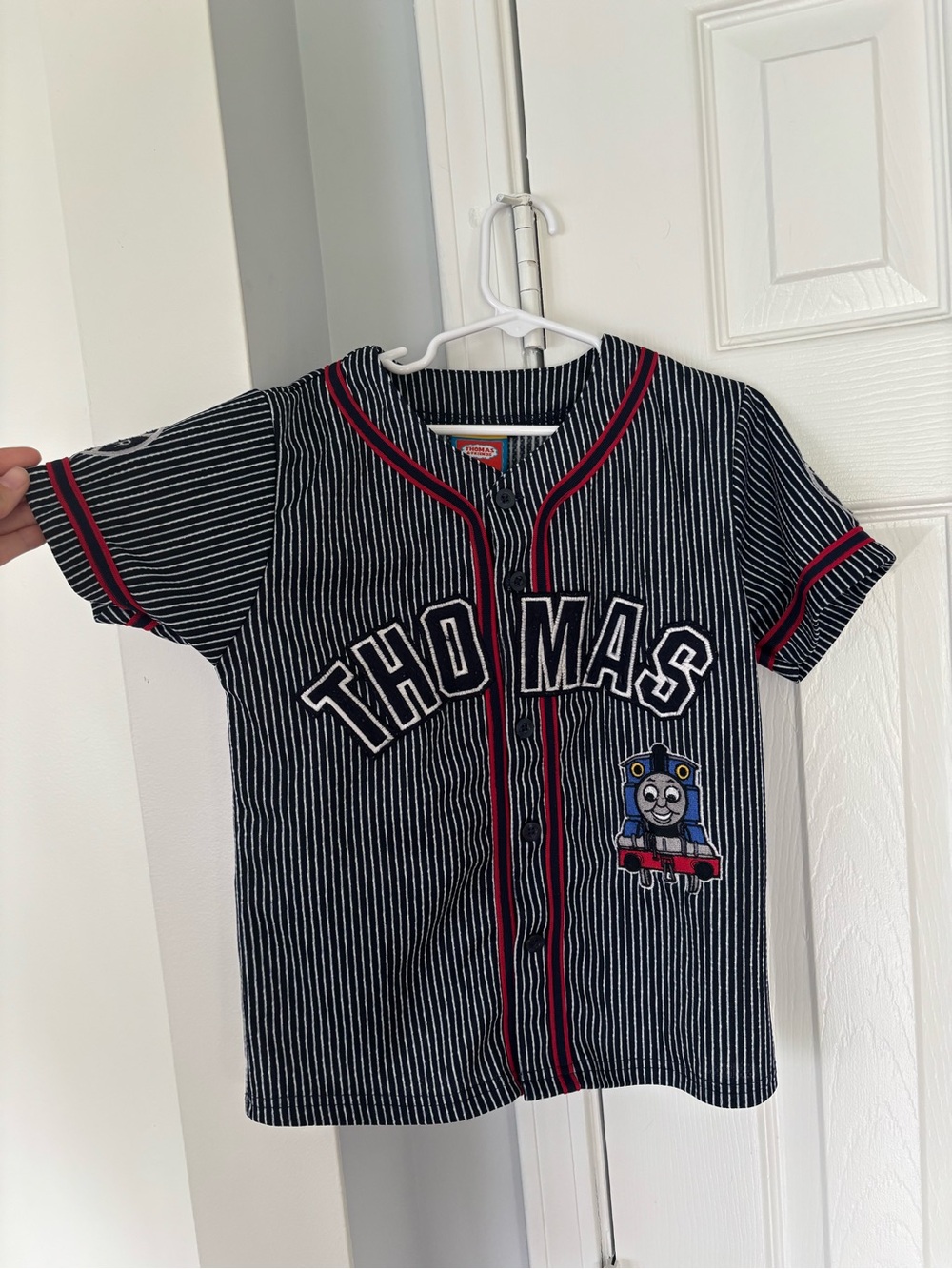 Vintage Thomas Kids' Navy Pinstripe Baseball Tee